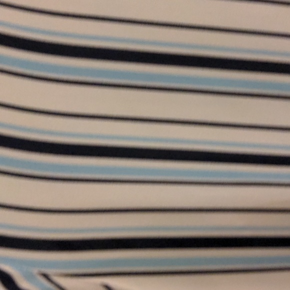 Spense Mandarin Collar Striped Button Up Shirt Blue White Size S - Picture 3 of 10